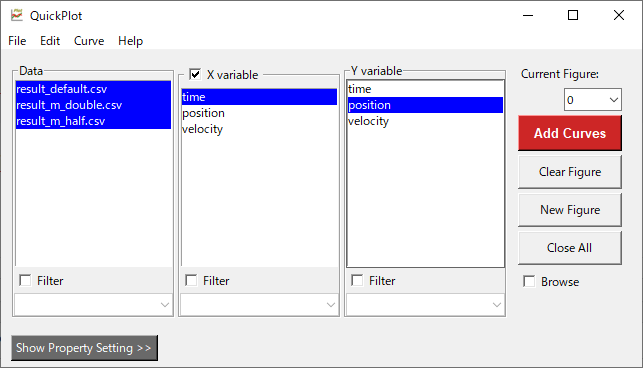 QuickPlotのメインGUI